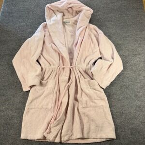 Vintage Crowntuft Hooded Robe Terry Cloth Pink Size Medium Coquette